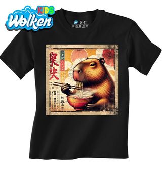 Dětské tričko Retro Plakát Kapybara a Horký Ramen.jpg