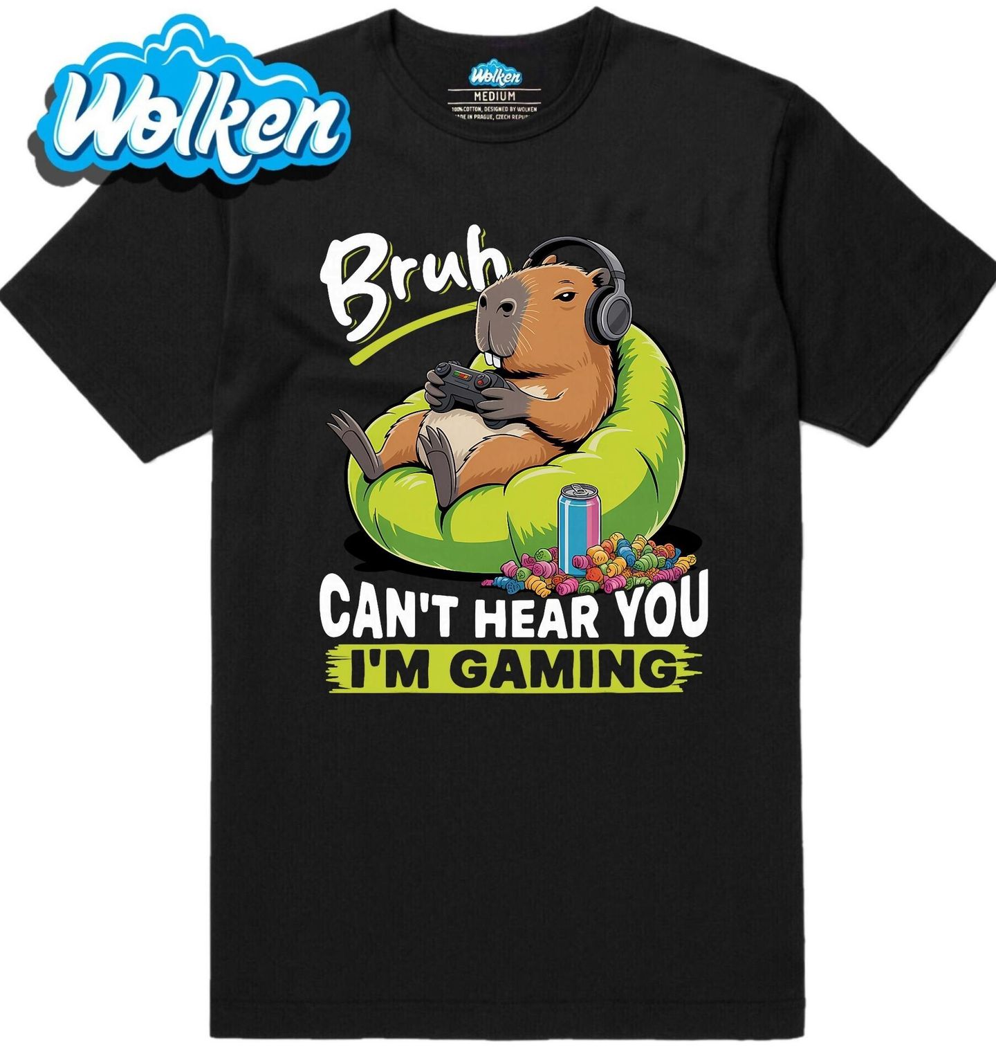 Pánské tričko Gamer Kapybara Neslyším tě, hraju.jpg