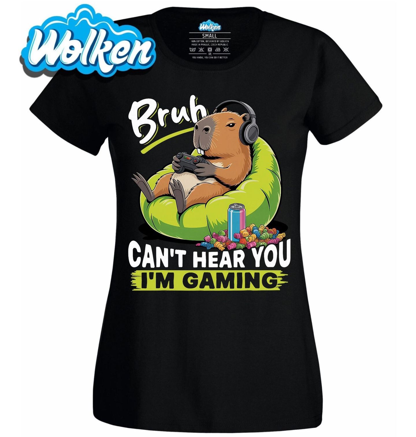 Dámské tričko Gamer Kapybara Neslyším tě, hraju.jpg