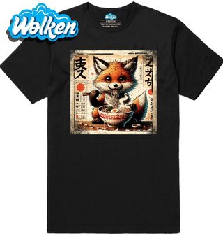 Pánské tričko Retro Plakát Liška a Ramen.jpg