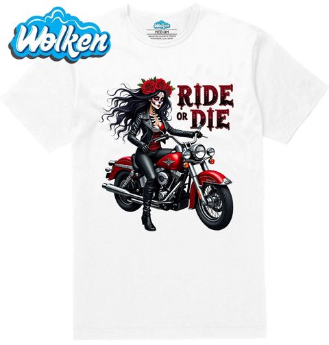 Obrázek produktu Pánské tričko Kráska na Motorce Ride or Die