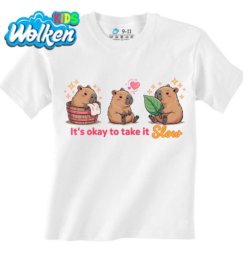 Obrázek produktu Dětské tričko Pomalá Kapybara It's okay to take it slow
