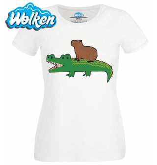 Dámské tričko  Kapybara Jízda na Krokodýlovi.jpg