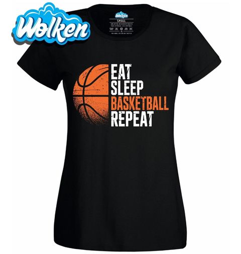 Obrázek produktu Dámské tričko Jez Spi Hraj Basketbal Opakuj Eat Sleep Basketball Repeat