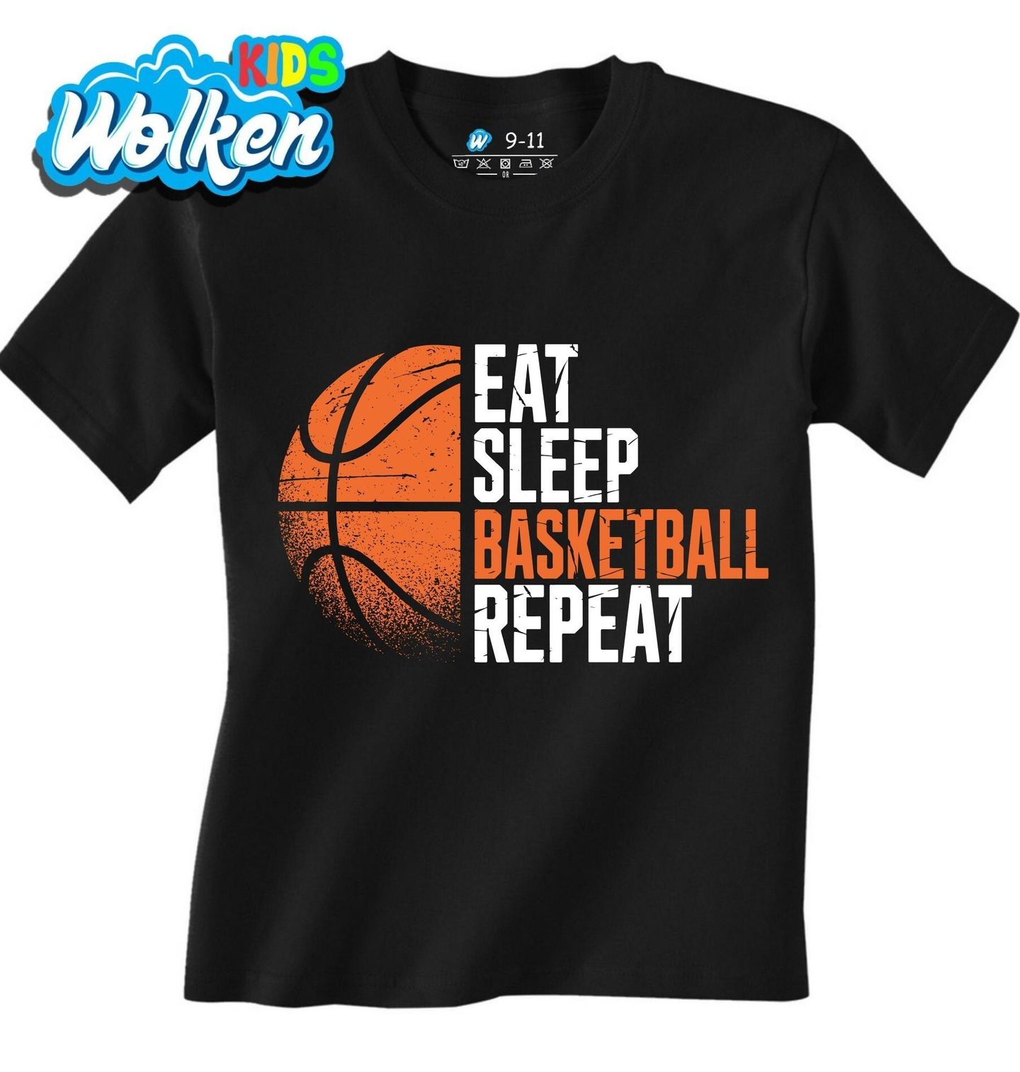 Dětské tričko Jez Spi Hraj Basketbal Opakuj Eat Sleep Basketball Repeat.jpg