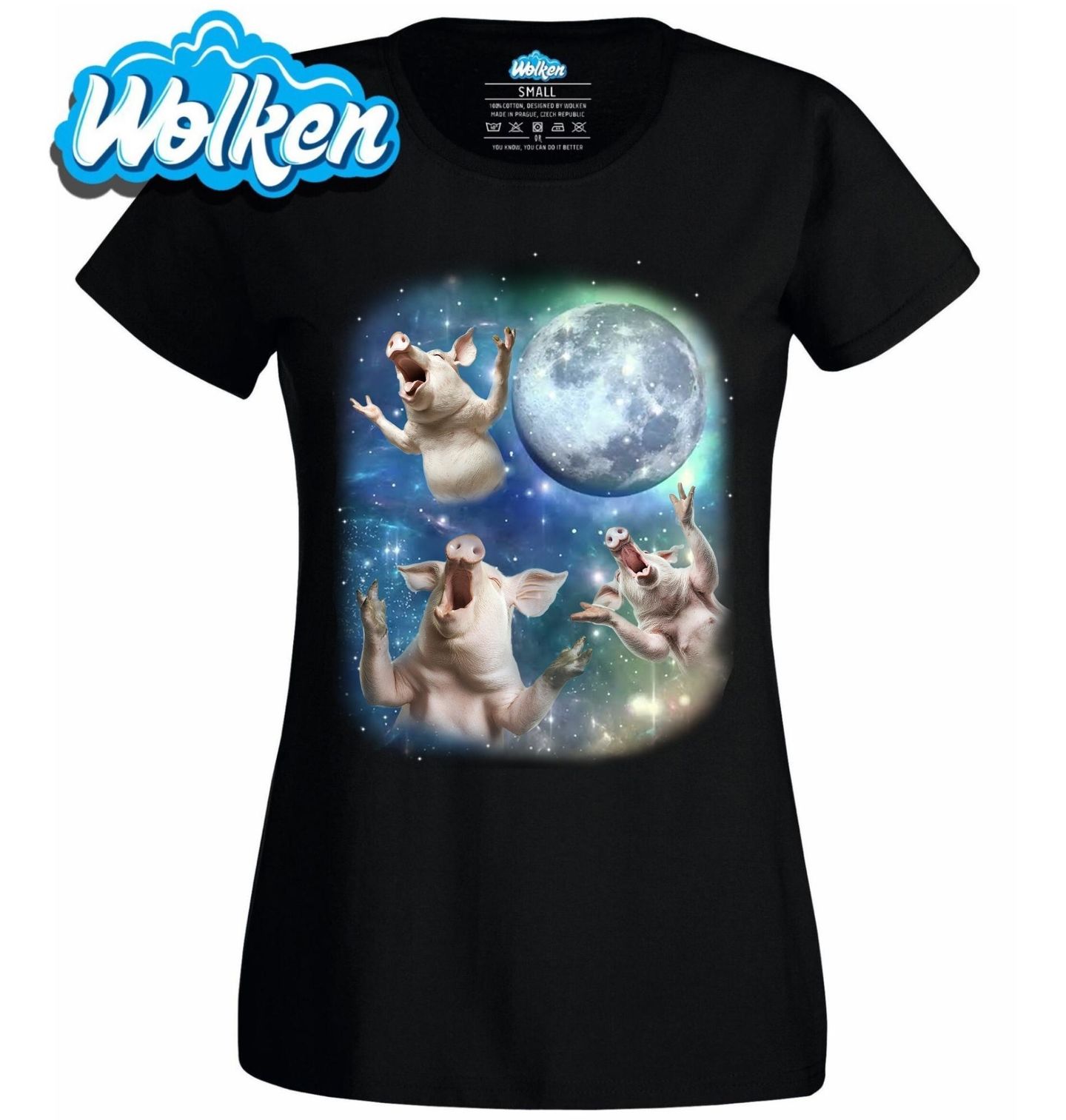 Dámské tričko Prasata vyjící na Měsíc.jpg