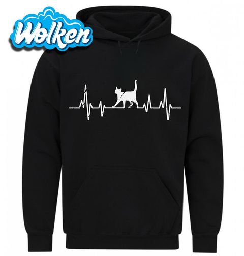 Obrázek produktu Pánská mikina Vintage Kardiogram a Kočka