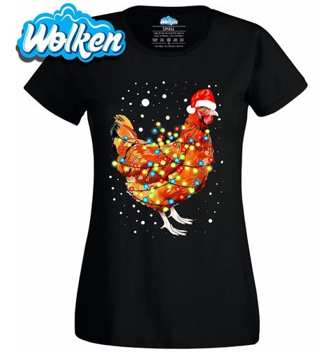 Obrázek produktu Dámské tričko Vánoční Slepice plná Světel