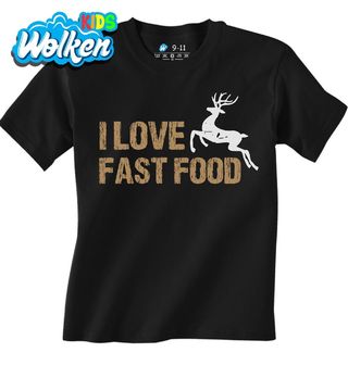 Dětské tričko Běžící Jelen I love fast food.jpg