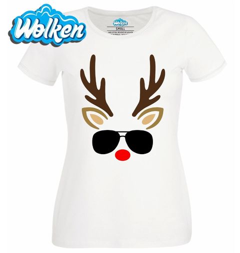 Obrázek produktu Dámské tričko Vánoční Sob Rudolf s Brýlemi