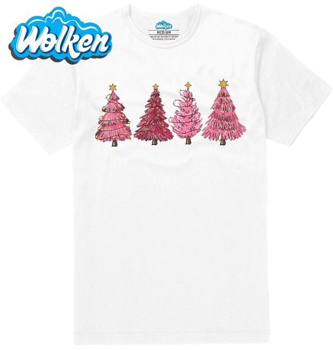 Obrázek produktu Pánské tričko Růžové Vánoční Stromky