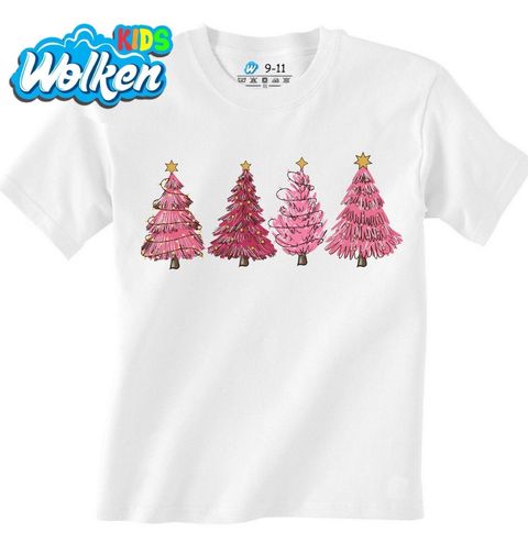 Obrázek produktu Dětské tričko Růžové Vánoční Stromky
