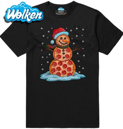 Obrázek produktu Pánské tričko Vánoční Pizza Sněhulák