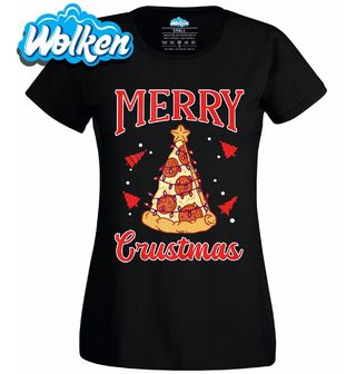 Dámské tričko Vánoční Pizza Merry Crustmas.jpg