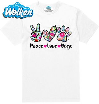 Pánské tričko  Psí Mír a Láska Peace Love Dogs.jpg