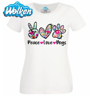 Dámské tričko  Psí Mír a Láska Peace Love Dogs.jpg