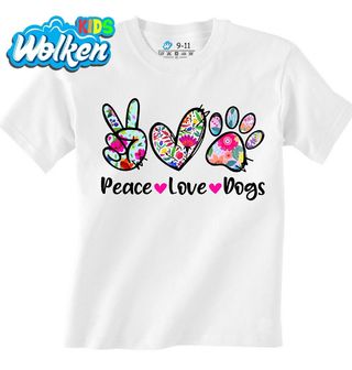 Dětské tričko Psí Mír a Láska Peace Love Dogs.jpg