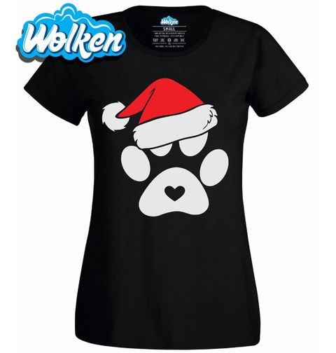 Obrázek produktu Dámské tričko Vánoční Tlapka v Čepici