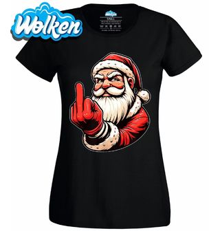 Dámské tričko Naštvaný Santa s Prostředníčkem.jpg