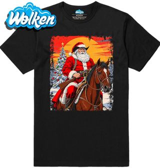 Pánské tričko Vánoční Kovboj Santa na Koni.jpg