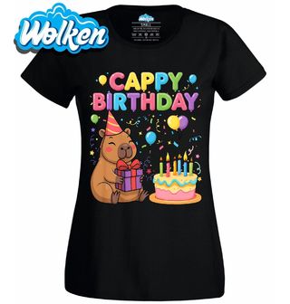 Dámské tričko Narozeniny s Kapybarou Cappy Birthday.jpg