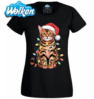 Dámské tričko Vánoční Bengálská Kočka.jpg