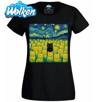 Dámské tričko Pole Koček ve Hvězdné Noci.jpg