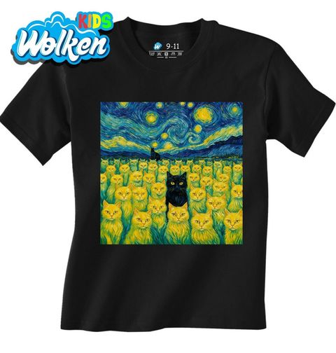 Obrázek produktu Dětské tričko Pole Koček ve Hvězdné Noci