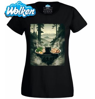 Dámské tričko Kočka v Misce Ramenu před Horou Fuji.jpg