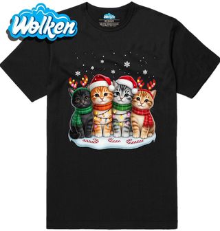 Pánské tričko Vánoční Koťata na Sněhu.jpg