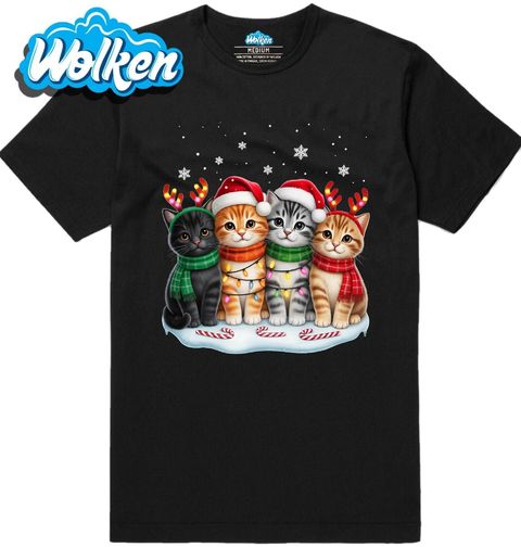 Obrázek produktu Pánské tričko Vánoční Koťata na Sněhu