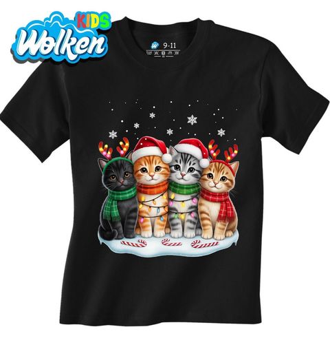 Obrázek produktu Dětské tričko Vánoční Koťata na Sněhu