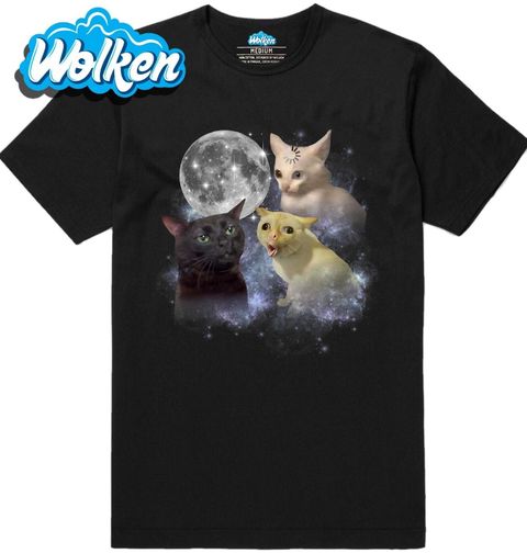 Obrázek produktu Pánské tričko Meme Kočky vyjící na Měsíc