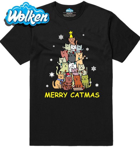 Obrázek produktu Pánské tričko Vánoční Kočky Merry Catmas
