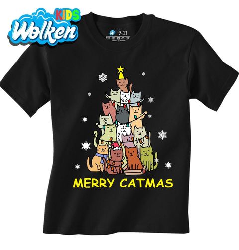 Obrázek produktu Dětské tričko Vánoční Kočky Merry Catmas