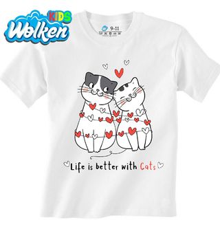 Dětské tričko Život je lepší s kočkami Life is better with cats.jpg