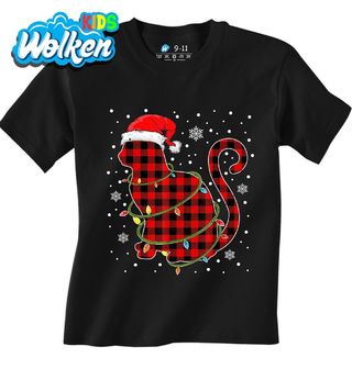Dětské tričko Vánoční Kostkovaná Kočka.jpg