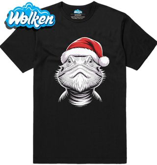 Pánské tričko Vánoční Agama Vousatá v Čepici.jpg