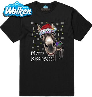 Pánské tričko Vánoční Osel Merry Kissmyass.jpg