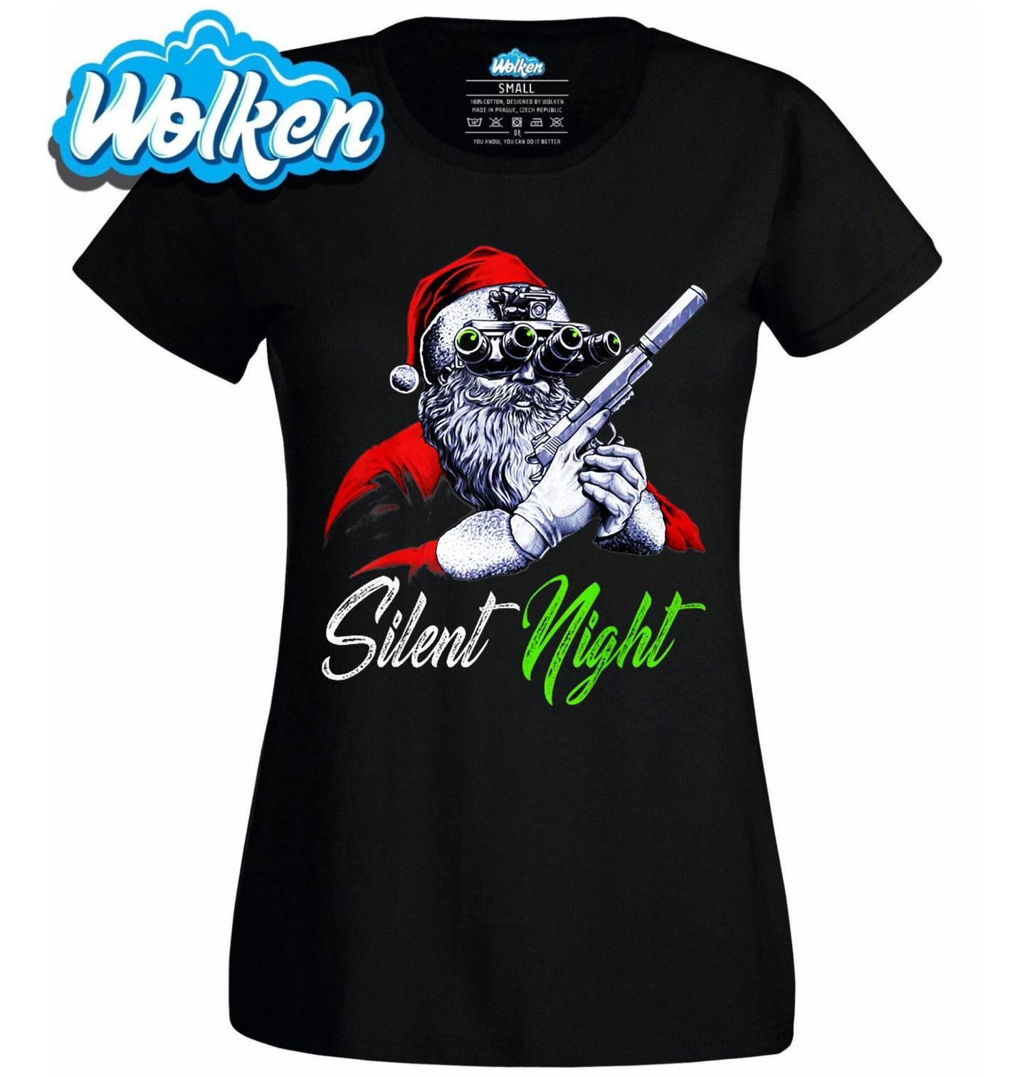 Dámské tričko Santa Agent v Utajení Silent Night.jpg