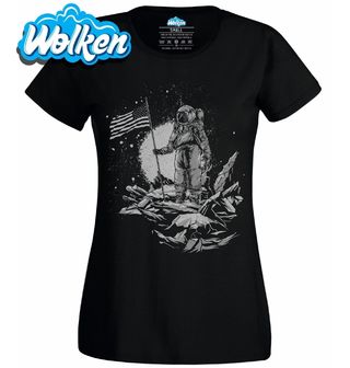 Dámské tričko Astronaut První krok na Měsíci.jpg