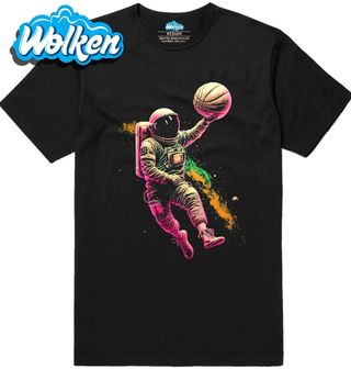 Pánské tričko Astronaut a Kosmický Basketbalový Míč.jpg