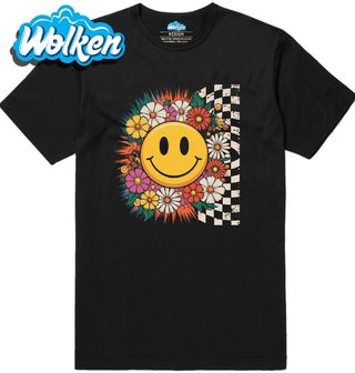 Pánské tričko Květinový Smajlík Hippie Emoji.jpg