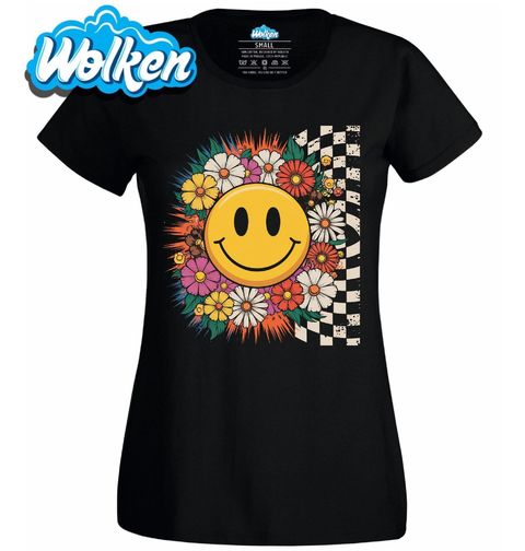 Obrázek produktu Dámské tričko Květinový Smajlík Hippie Emoji