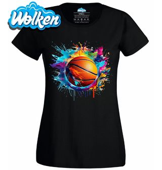 Dámské tričko Basketbalový Míč v Explozi Barev.jpg