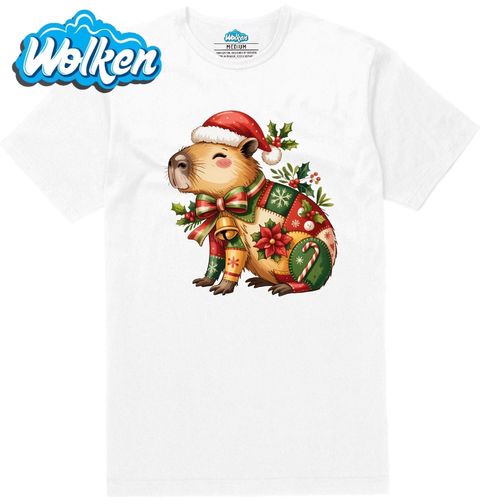 Obrázek produktu Pánské tričko Vánoční Kapybara ve Svetru