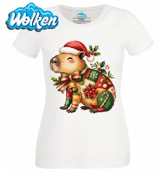 Dámské tričko Vánoční Kapybara ve Svetru.jpg