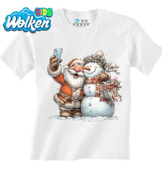 Dětské tričko Selfie Santy a Sněhuláka.jpg