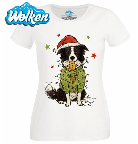 Obrázek produktu Dámské tričko Vánoční Border kolie