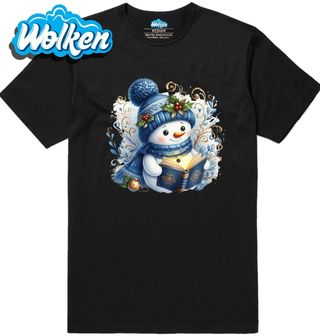 Pánské tričko Vánoční Sněhulák s Knihou.jpg